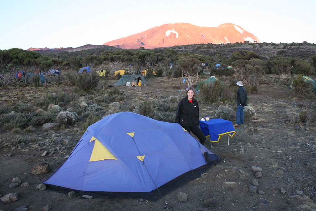 Camp on Machame Route to Kilimanjaro