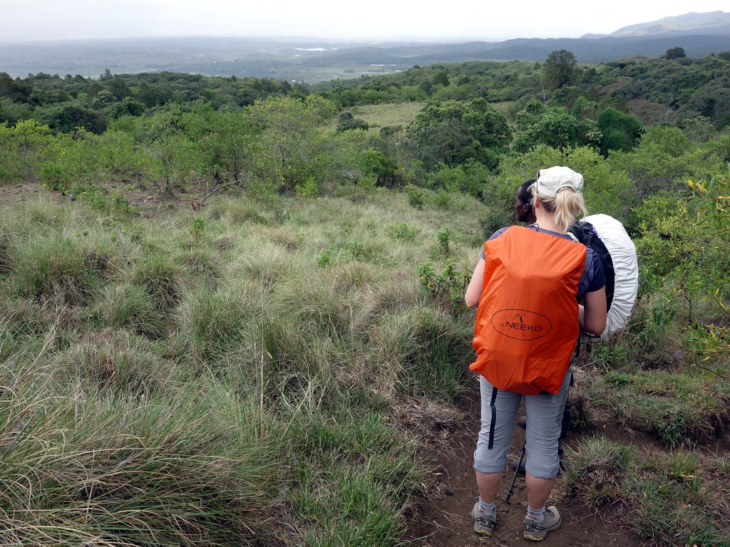 Looking out over Arusha National Park from the foothills of Mount Meru