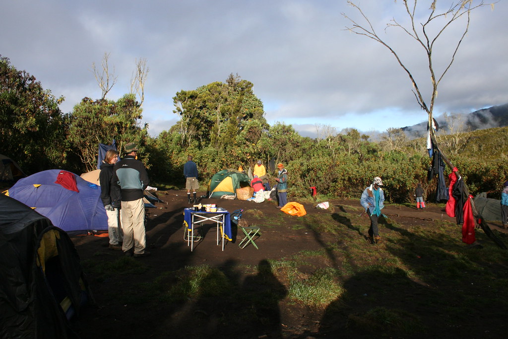 Camp on Machame Route to Kilimanjaro